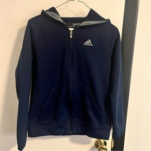 navy blue adidas zip up